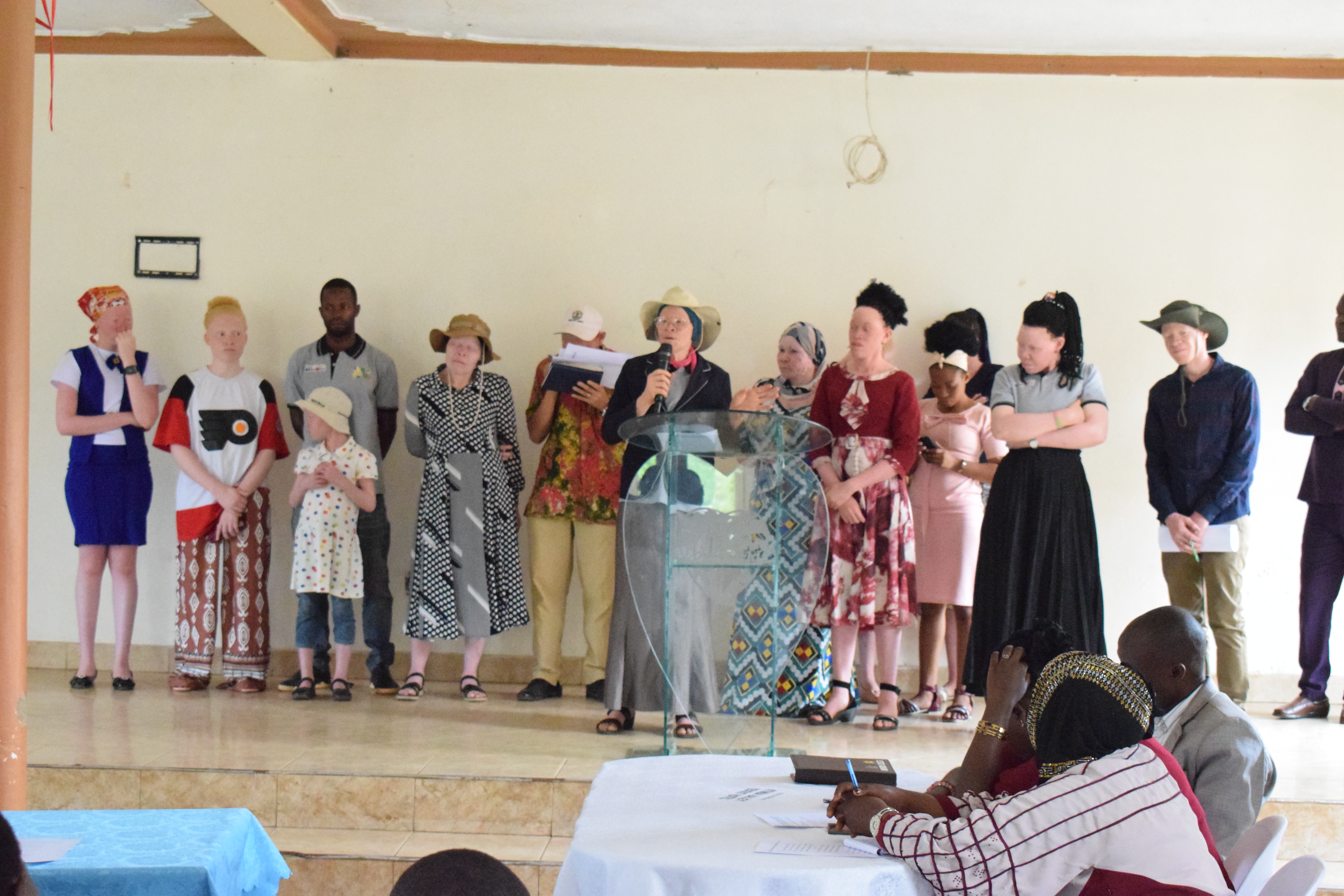 WAA distributing sunscreen to persons with albinism in Iganga